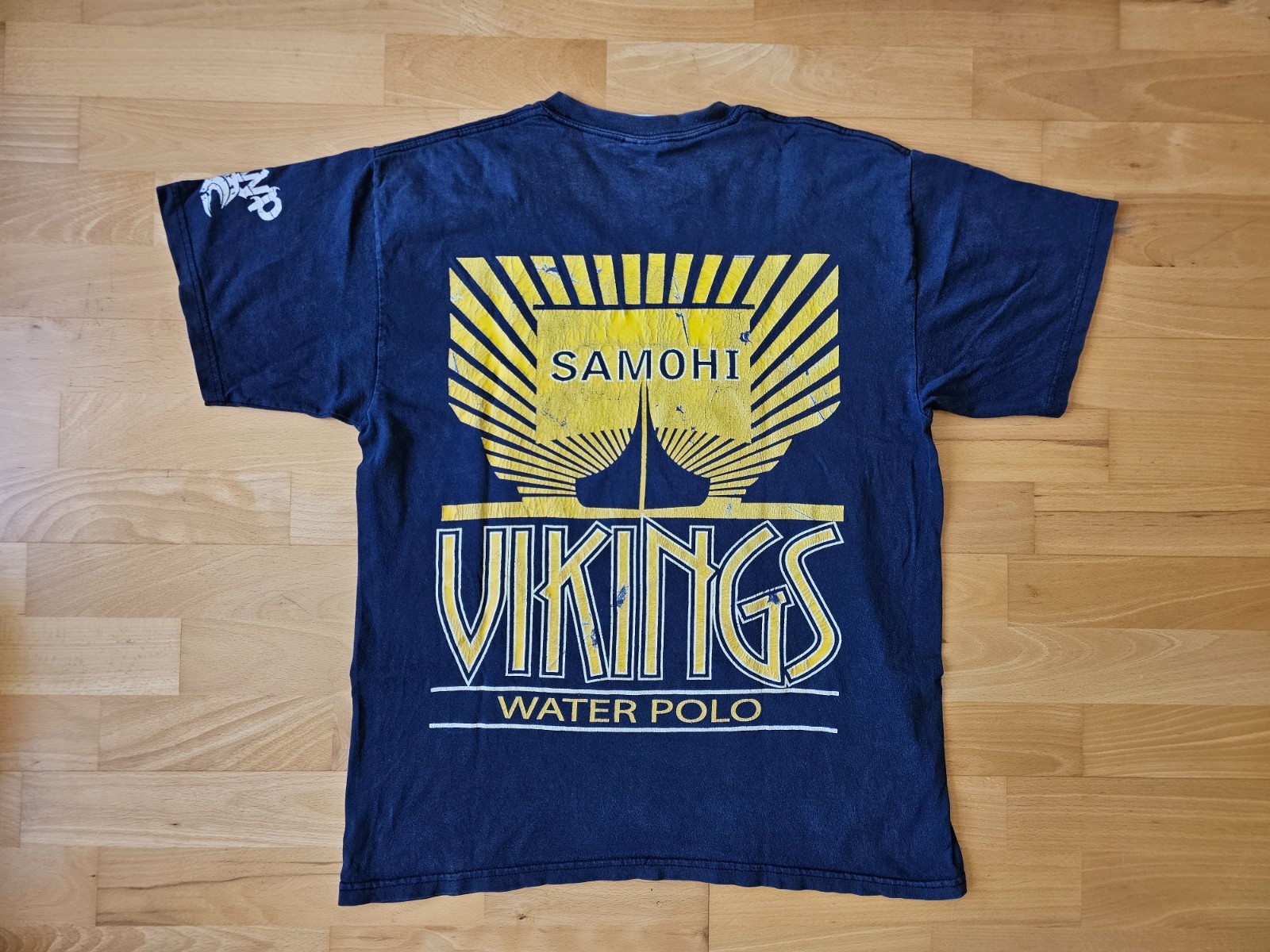 Santa Monica High School SAMOHI Vikings Water Polo Vintage T Shirt Blue cotton L