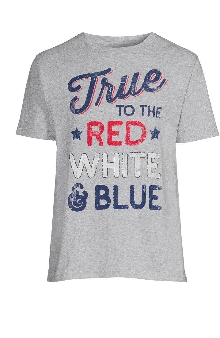 AMERICA TRUE TO THE RED WHITE & BLUE MENS GRAY T-SHIRT SIZE XL (46-48) NEW