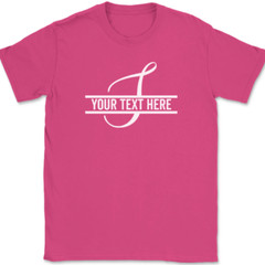 Letter S Monogram Your Text Here Custom T-Shirt Personalized Family Gift Tee