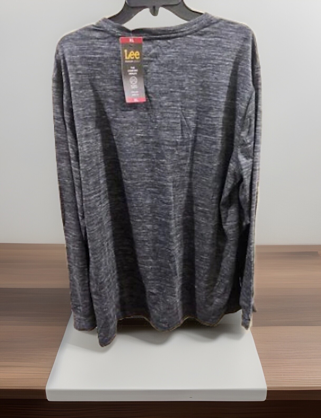 Lee Textured Comfort Henley Shirt Black Men's X-LARGE Stretch $45 gallery