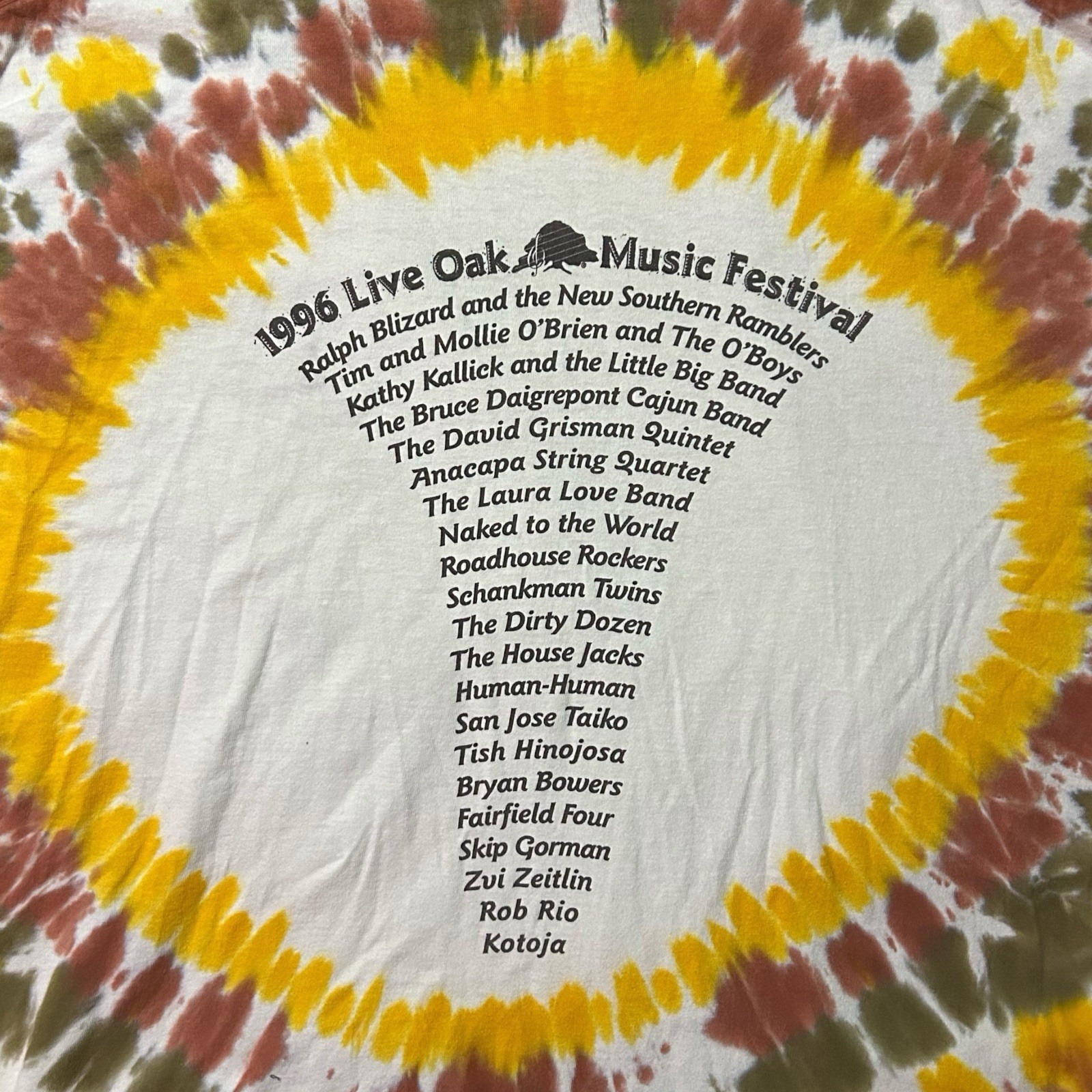 Vintage 90s KCBX Radio Live Oak Music Festival Tie Dye Long Sleeve Double Sided gallery