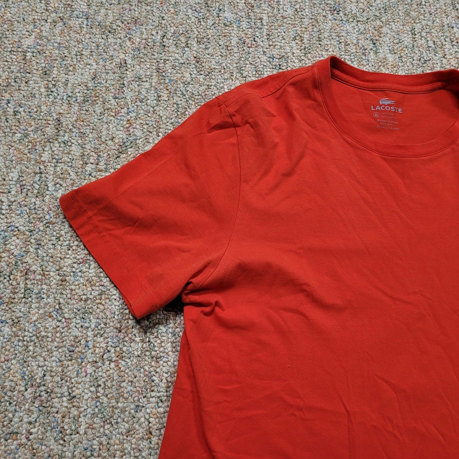 Lacoste Shirt Mens Size 6 XL Red Short Sleeve Cotton Logo Tee Preppy Casual gallery