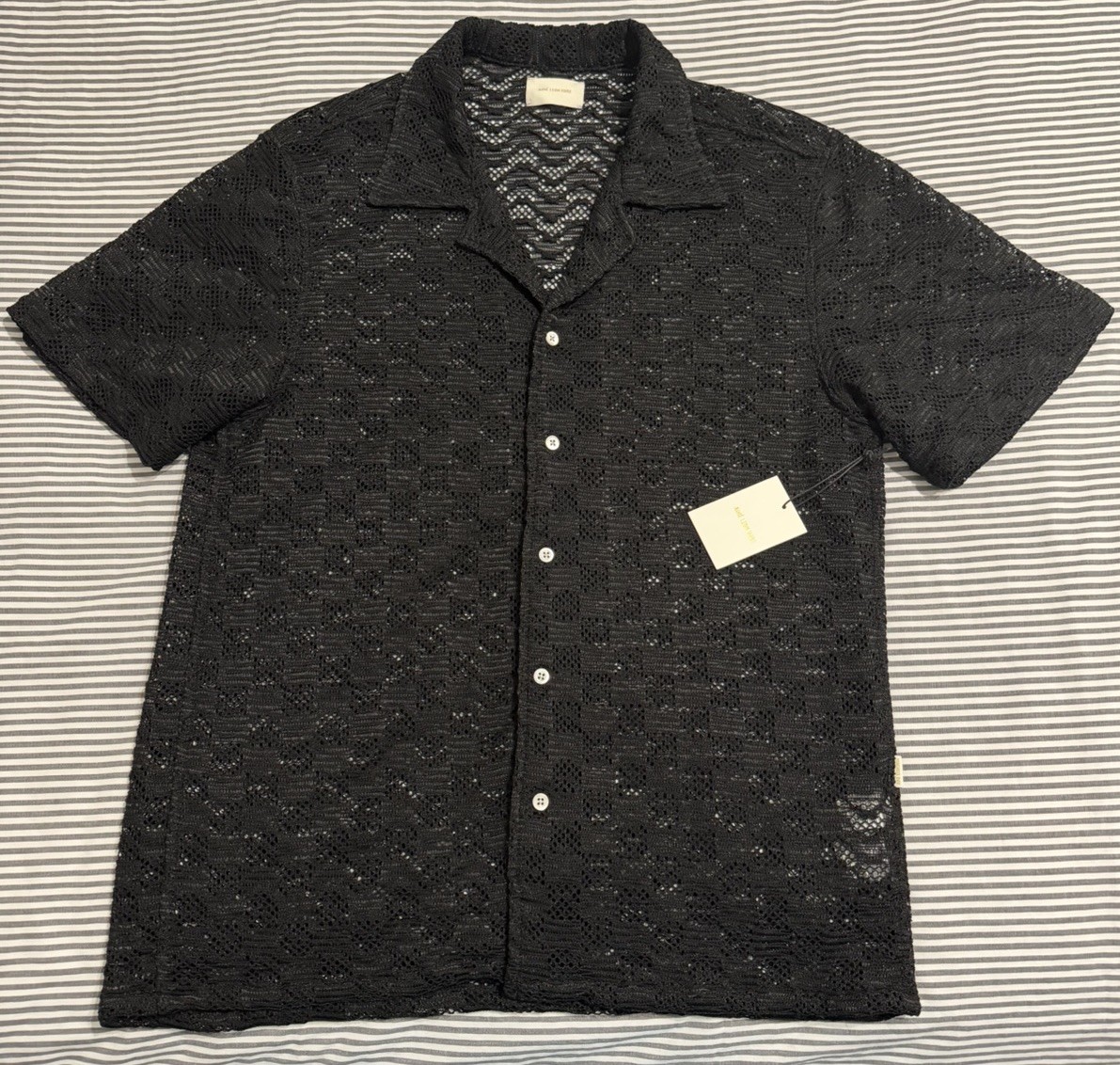 BRAND NEW RARE Aime Leon Dore Jet Black Rico Short Sleeve Shirt SZ L Large ALD
