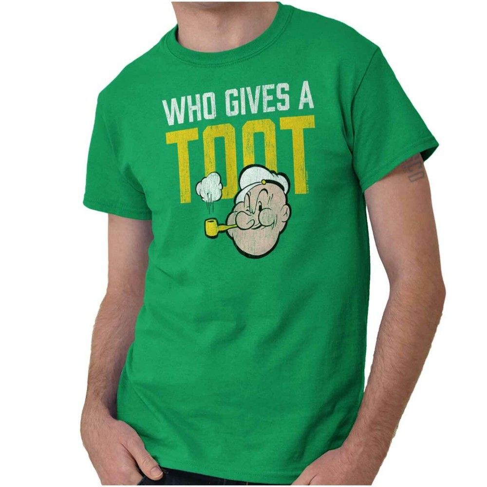 Vintage Cartoon Popeye Attitude Character Womens or Mens Crewneck T Shirt Tee