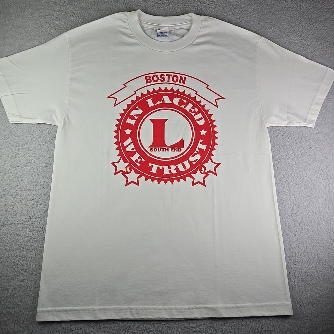 Laced "In Laced We Trust" T-Shirt Men's Large White USA Made Boston Streetwear gallery