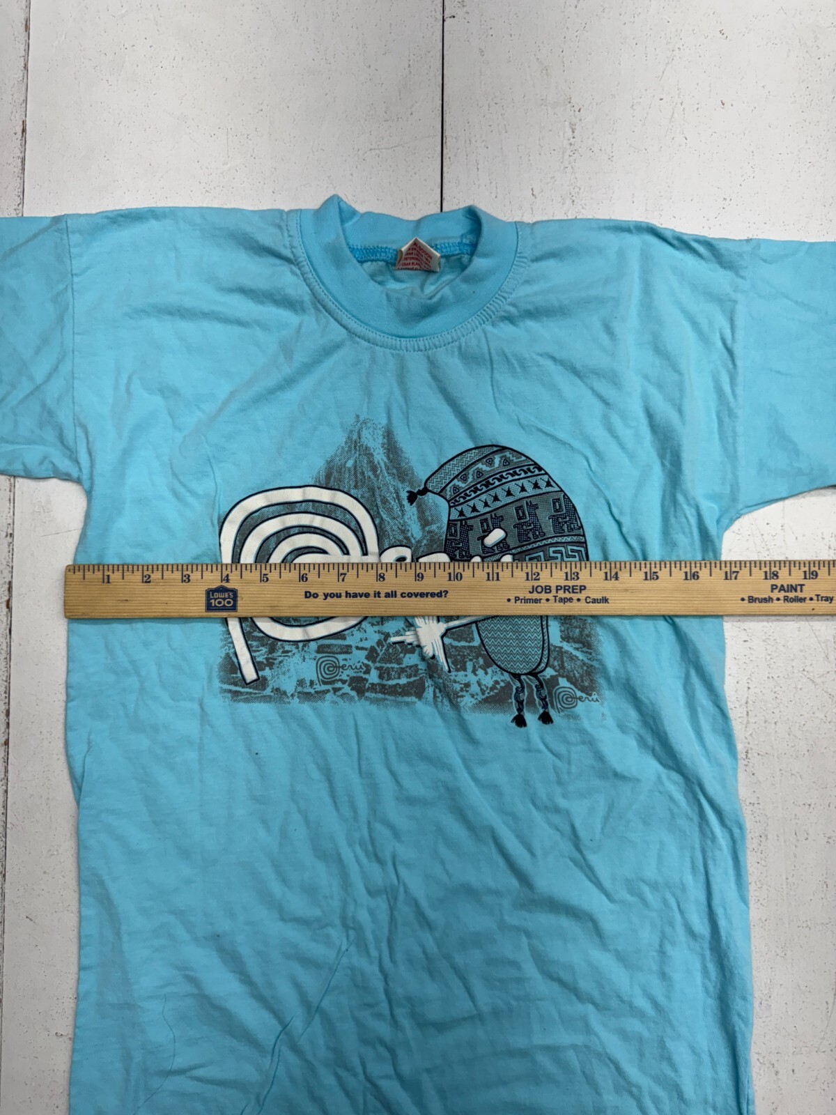 Marca Peru Blue Print Short Sleeve T Shirt Unisex Adults size Medium gallery