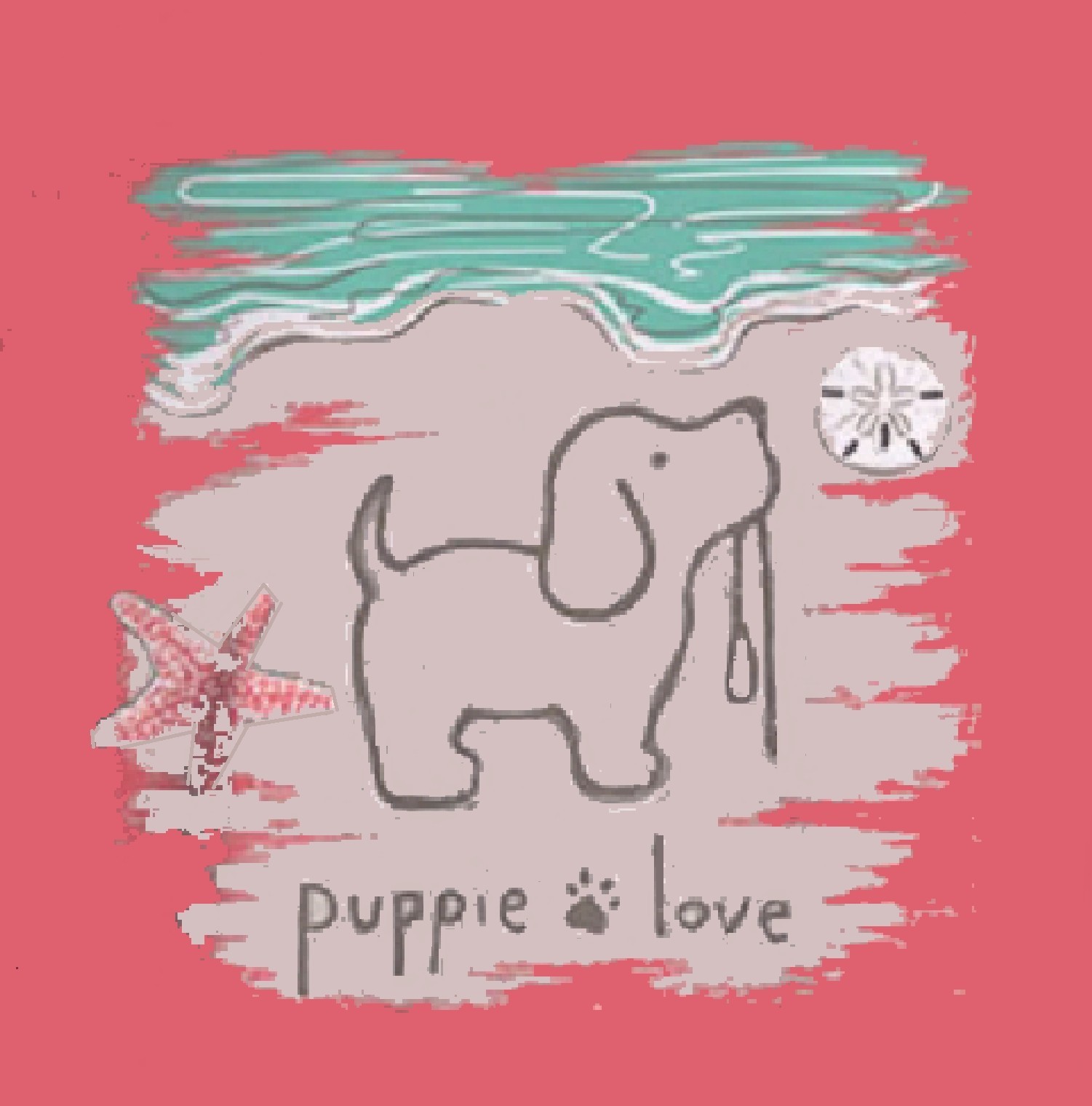 Puppie Love Dog Sand Pup Short Sleeve T-Shirt NEW Fast Free Ship gallery