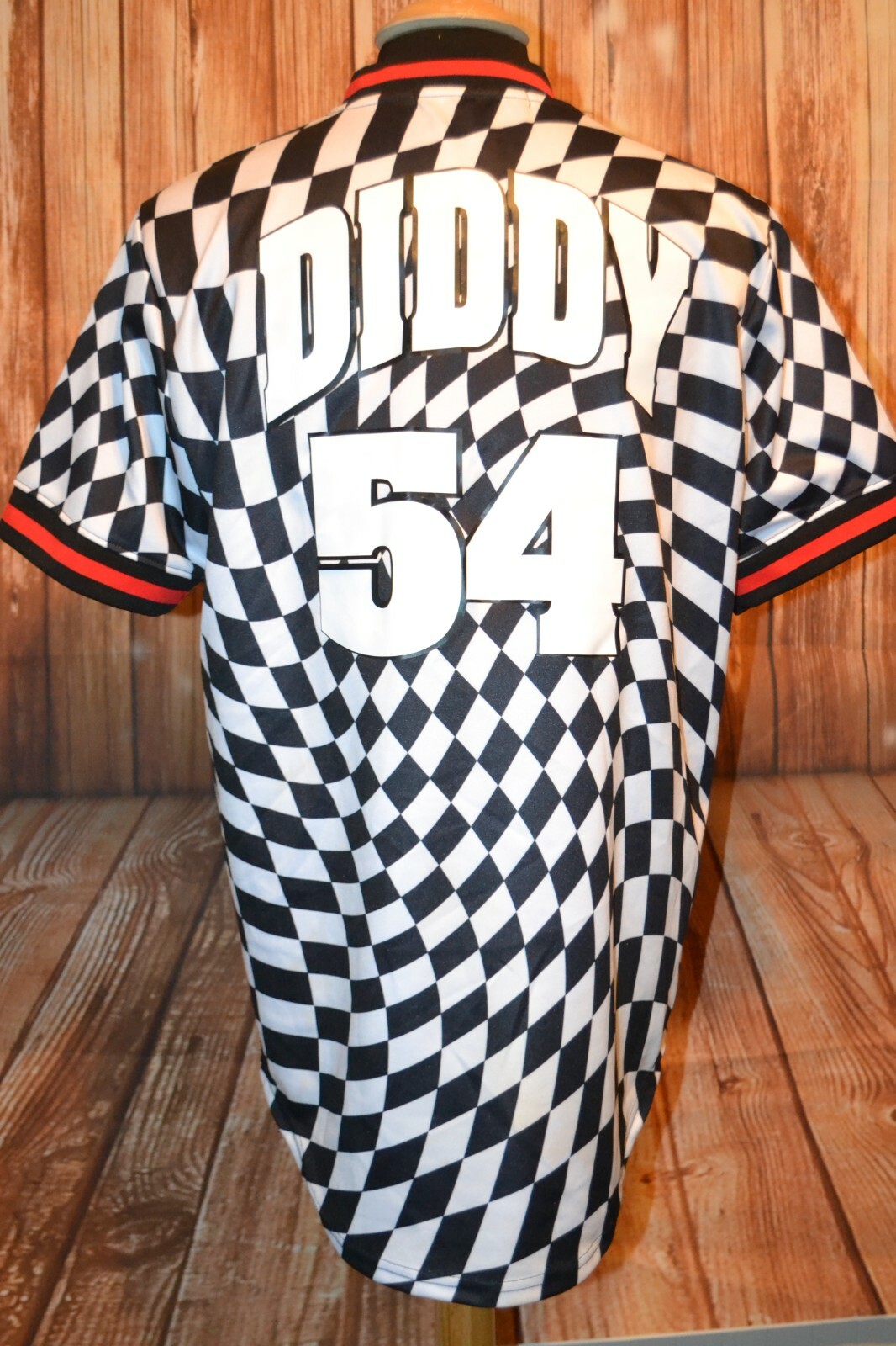 Hudson Outerwear Men's Checker Pattern Diddy 54 Shark Teeth T Shirt Size XL gallery