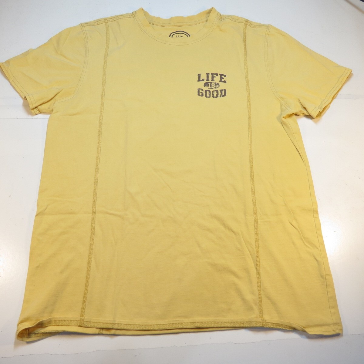 LIFE IS GOOD SEMI FITTED GONE FISHING FISH Vintage Style T SHIRT Sz Mens M gallery