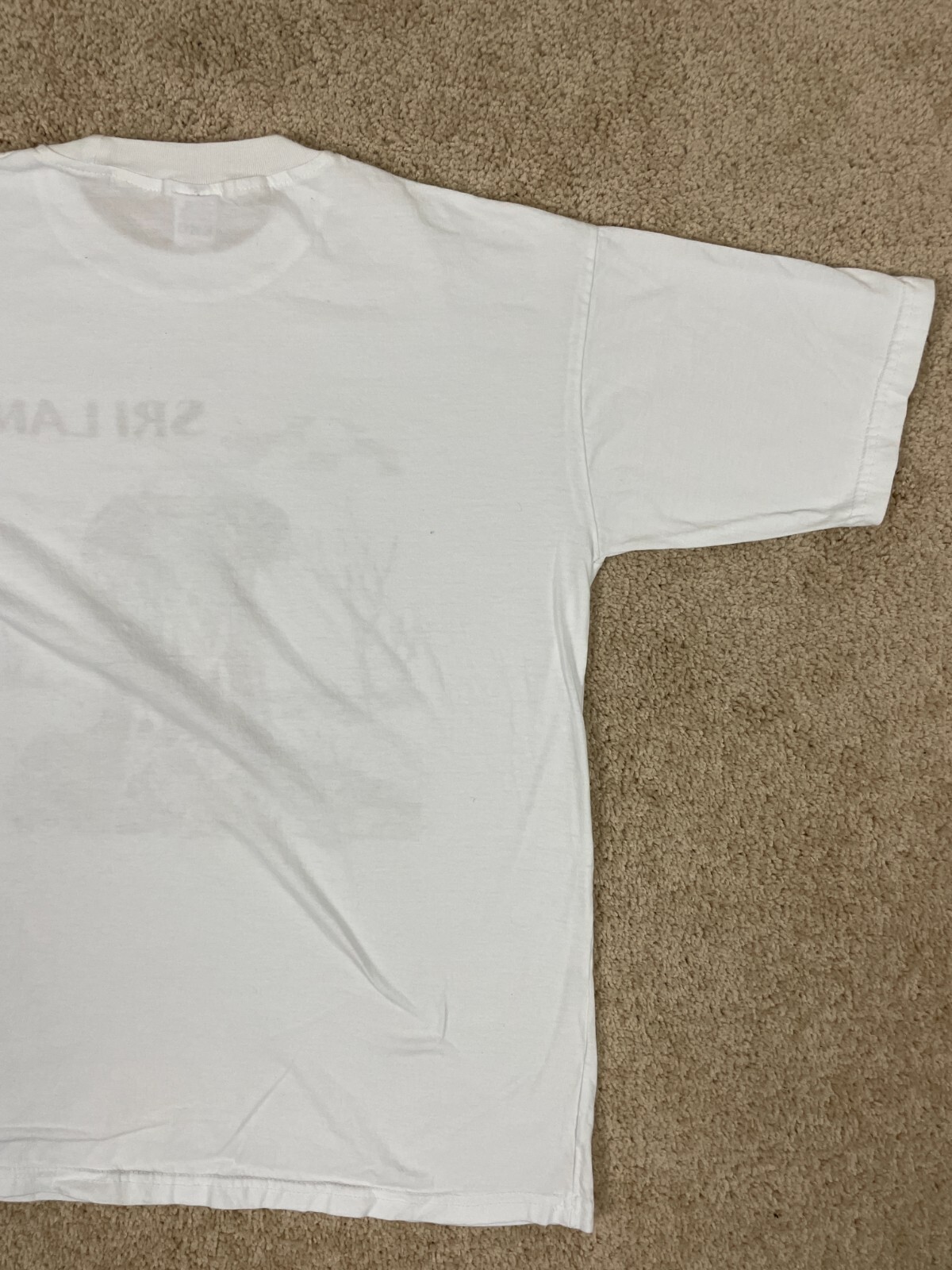 ENG T-Shirt Mens Large Regular Fit Crew Neck Sri Lanka Wildlife Elephant White gallery