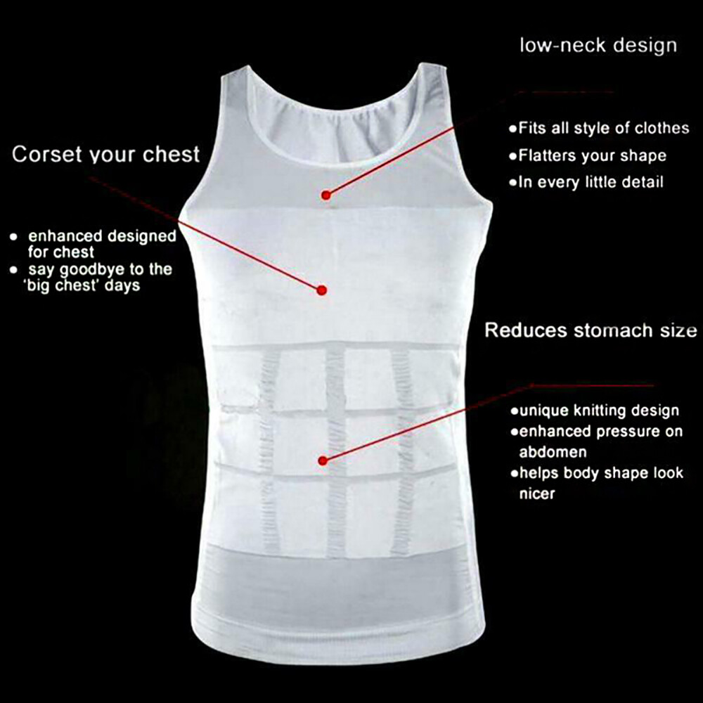 Men Slimming Body Shaper Waist Trainer Tank Top Fat Burn Belly Compression Vest gallery