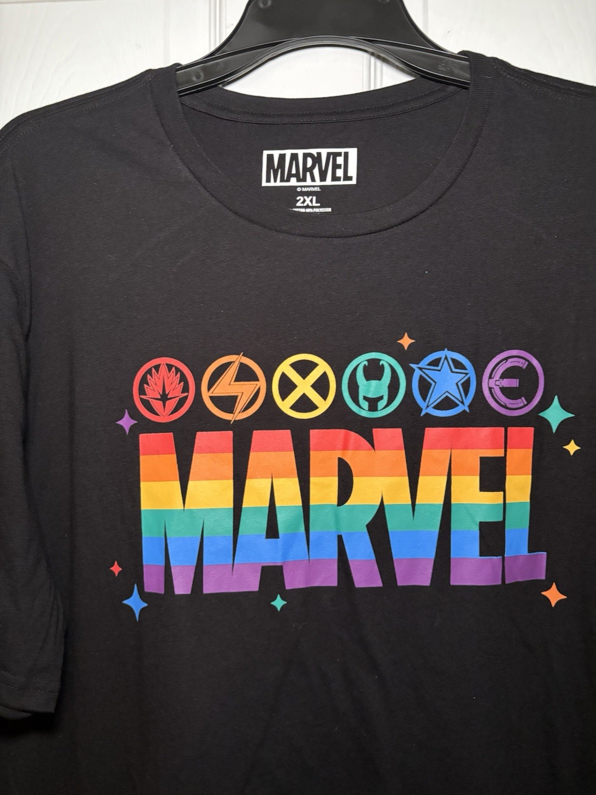 Marvel Pride Rainbow Colors Proud Heroes Graphic T Shirt Size 2XL gallery