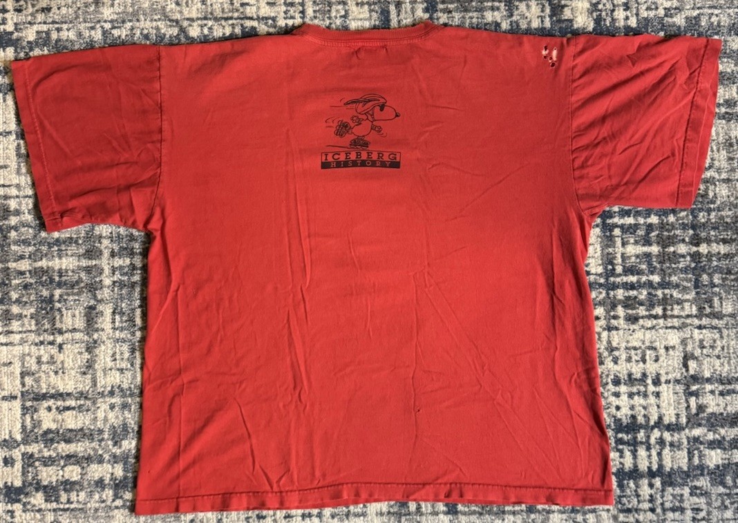 Vintage 90s Iceberg History Snoopy Skate T Shirt Size 2XL Cartoon Sports Hip Hop gallery