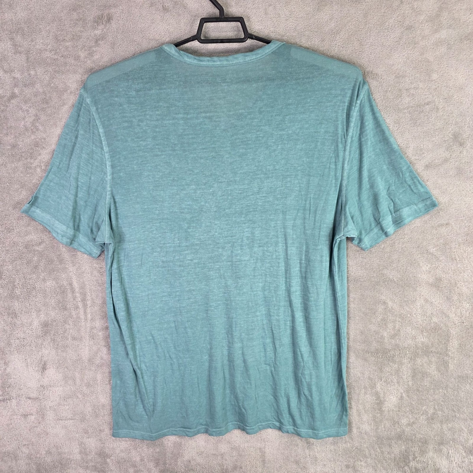 Mens Lucky Brand Teal Venice Burnout Notch Neck Henly T Shirt Short Sleeve 2XL gallery