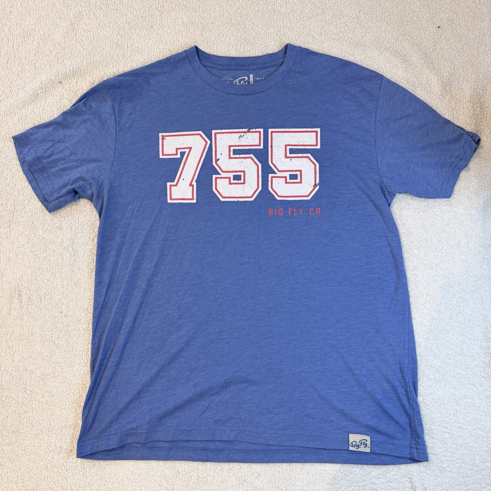 Big Fly Men's Blue 755 Graphic Logo Crew Neck Short Sleeve T-Shirt Size L gallery