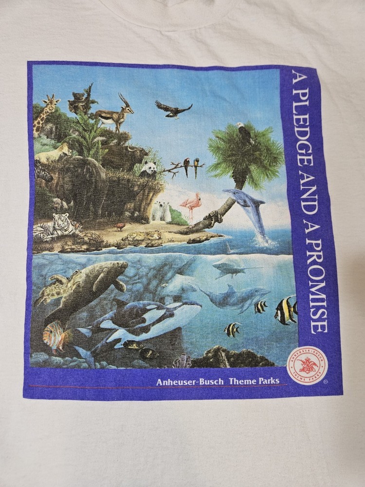 Vintage Anheuser Busch Theme Parks T-Shirt Men’s Size XL