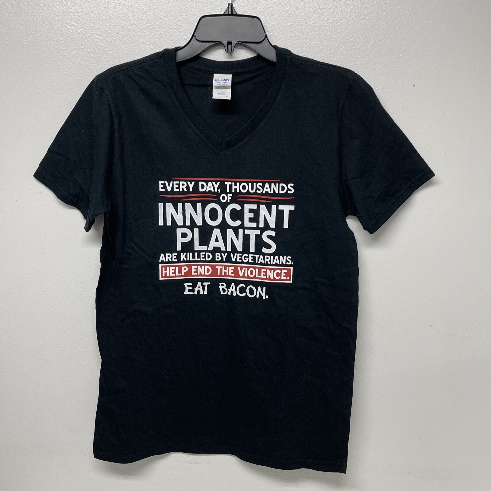 Gildan Mens Graphic Printed Tee designed with a sense of humor Blk Small V-Neck gallery