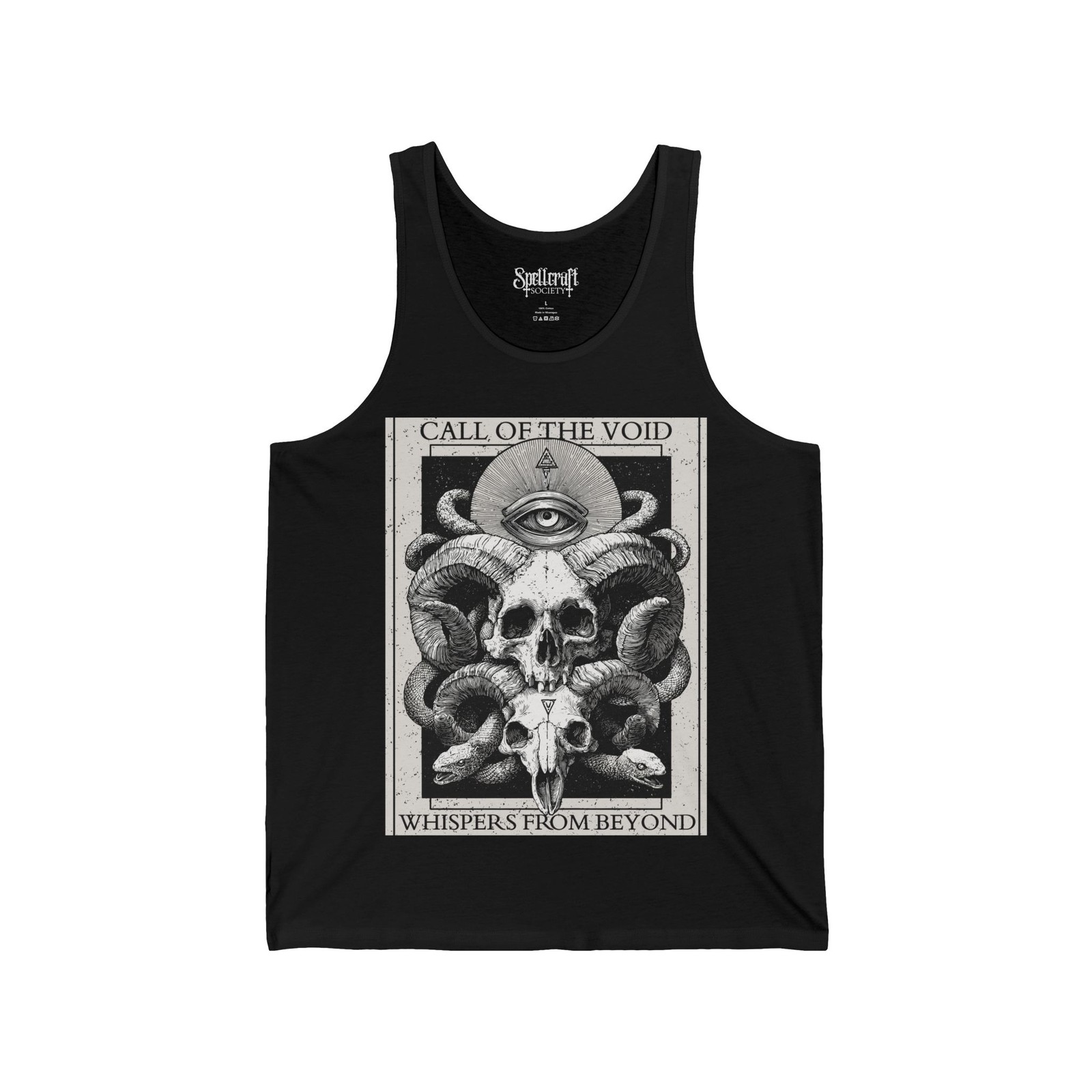 Occult Skull Graphic Tank Top, Horror Goth Graphic Shirt, Grunge Punk Clothing
