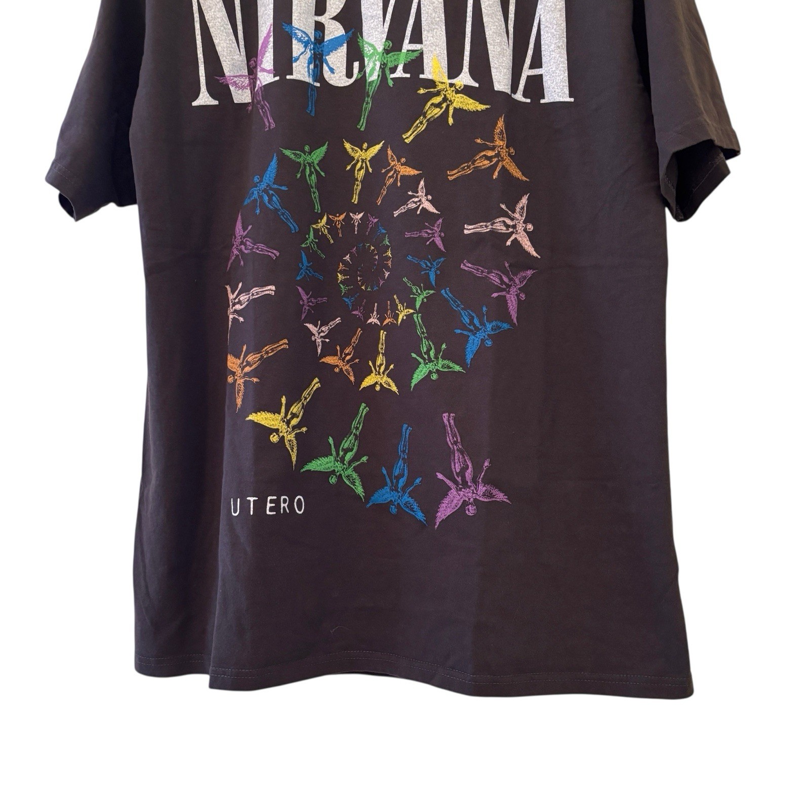 Nirvana In Utero Spiral Print Vintage REPRINT Band Tee Shirt Size XL gallery