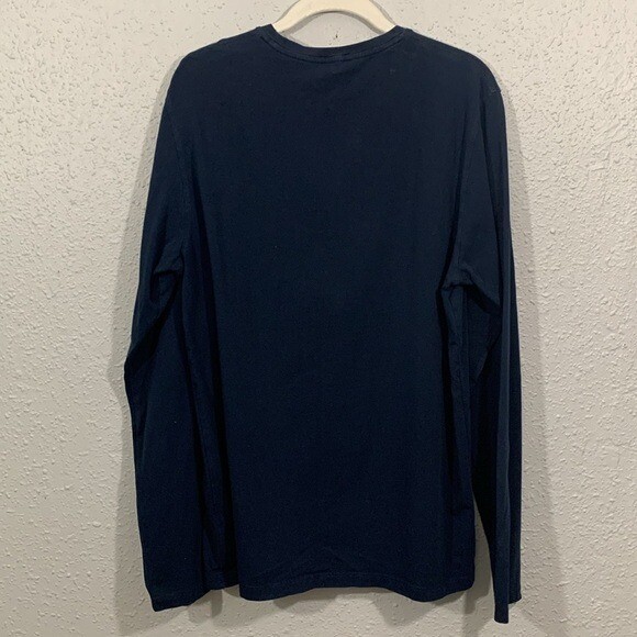 Patrick Assaraf Deep Navy Pima Cotton Stretch Long Sleeve T-Shirt size L gallery