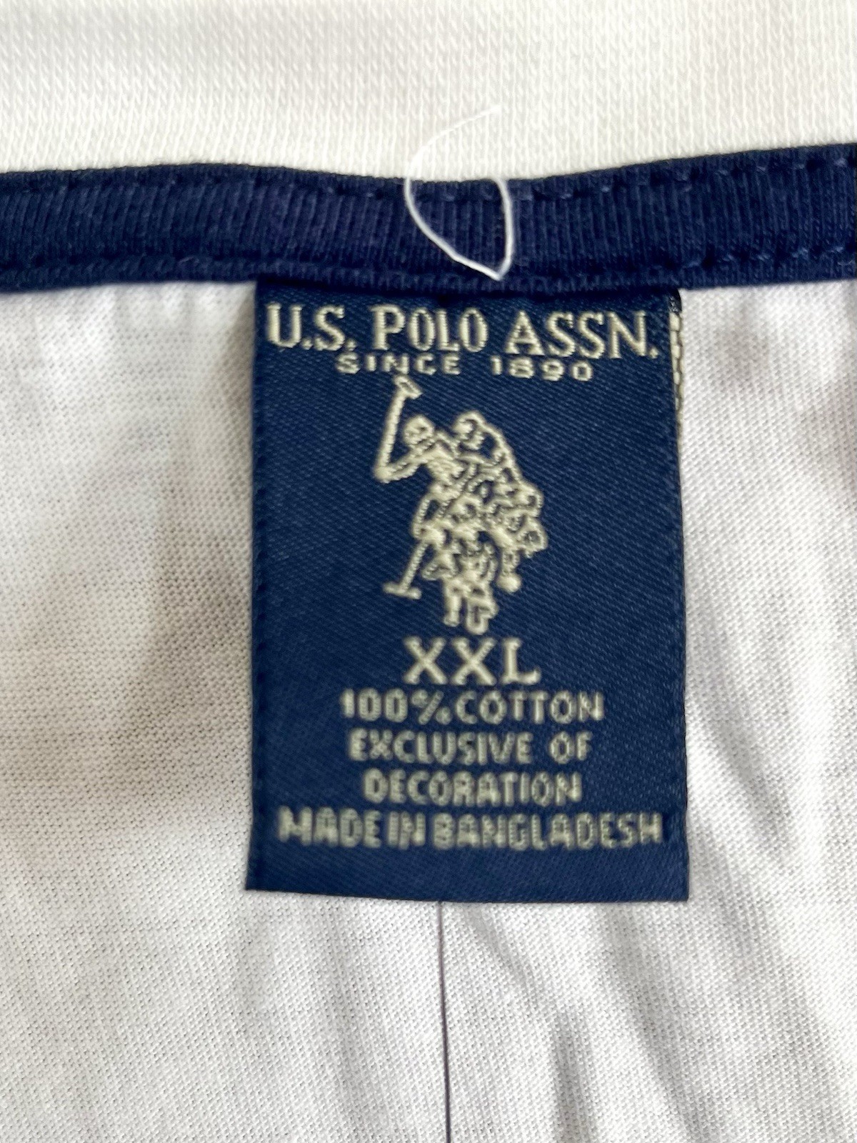 NWT U.S. Polo Assn. Men's Solid V-Neck Short Sleeve Cotton T-Shirt in White, XXL gallery