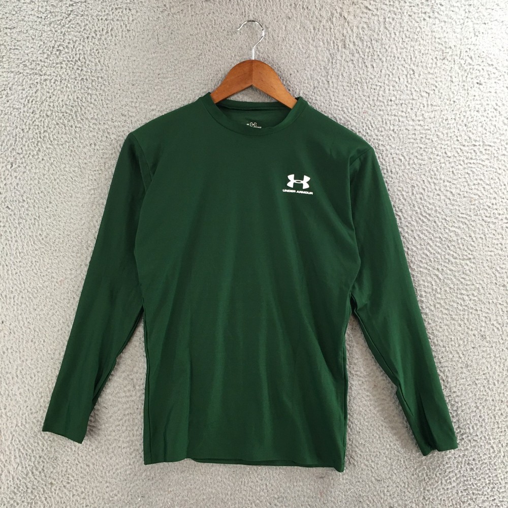 Under Armour Activewear Long Sleeve T-Shirt Mens Large Athletic Crew Neck Green