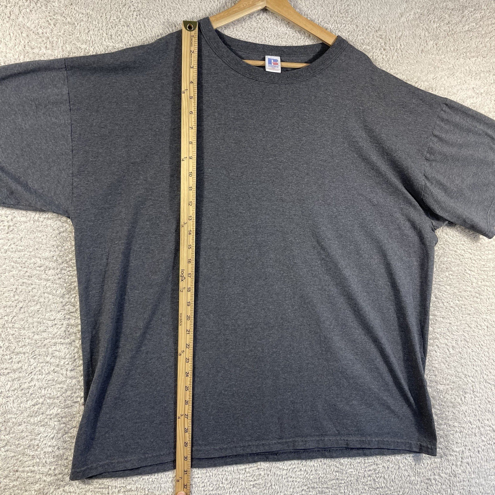 Vintage Russell Athletic Blank T-Shirt Adult 2XL Gray Y2K YZY Crewneck Grunge gallery