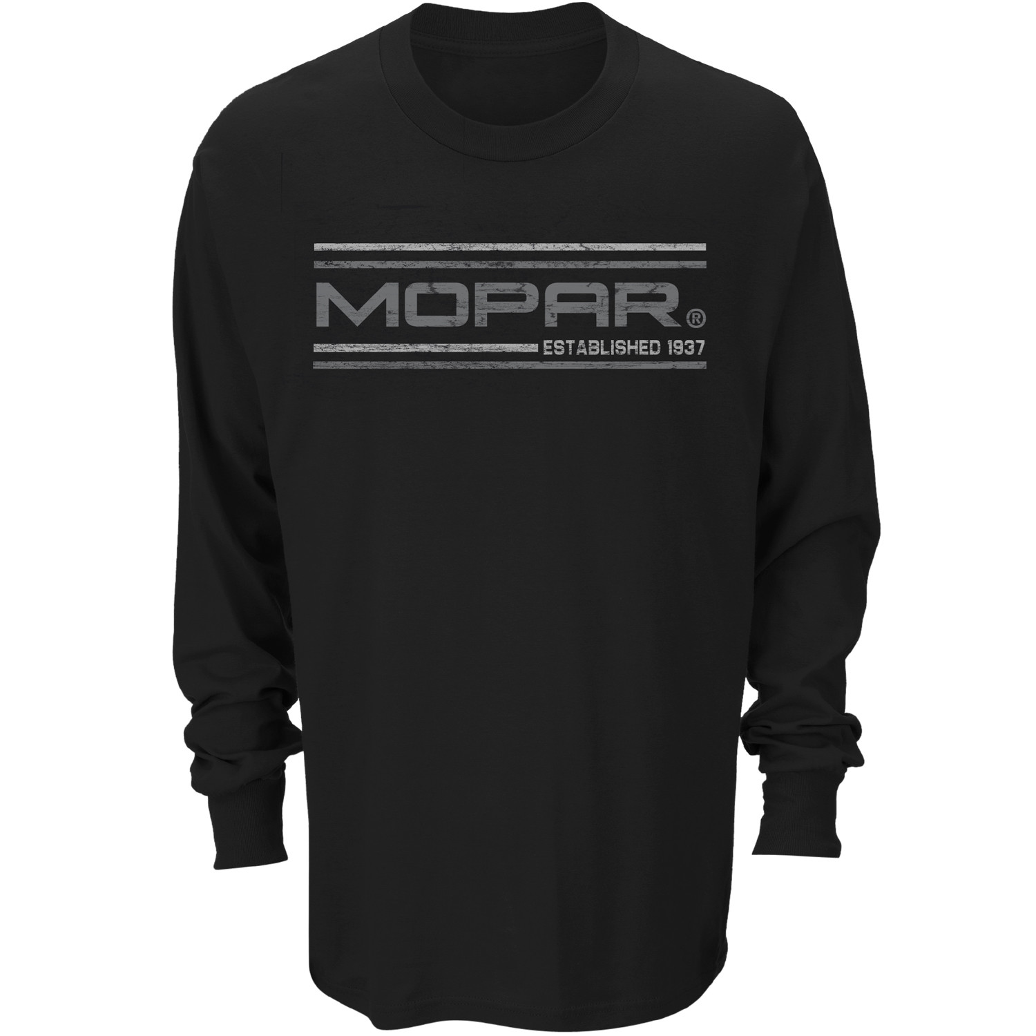 CHECKERED FLAG SPORTS MOPAR ESTABLISHED 1937 MEN'S BLACK LONG SLEEVE TEE SHIRT gallery