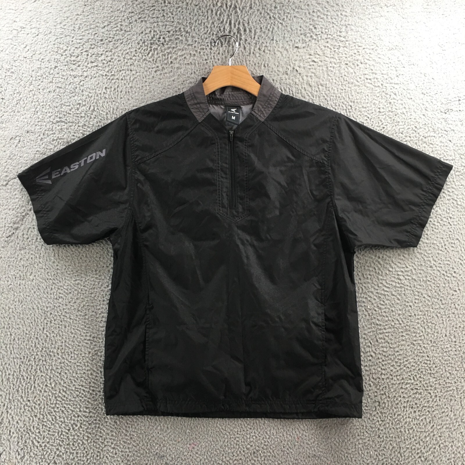 Easton Half Zip Windbreaker Shirt Mens M Black Short Sleeve Pullover Casual gallery