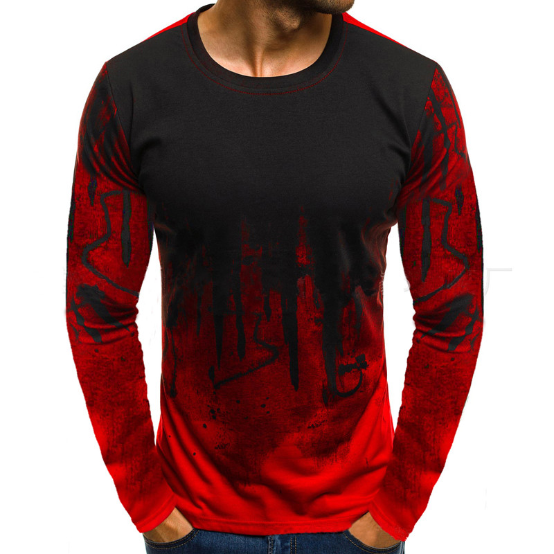 Mens Camo Long Sleeve T-Shirts Crew Neck Casual Slim Fit Muscle Blouse Tops Tee gallery