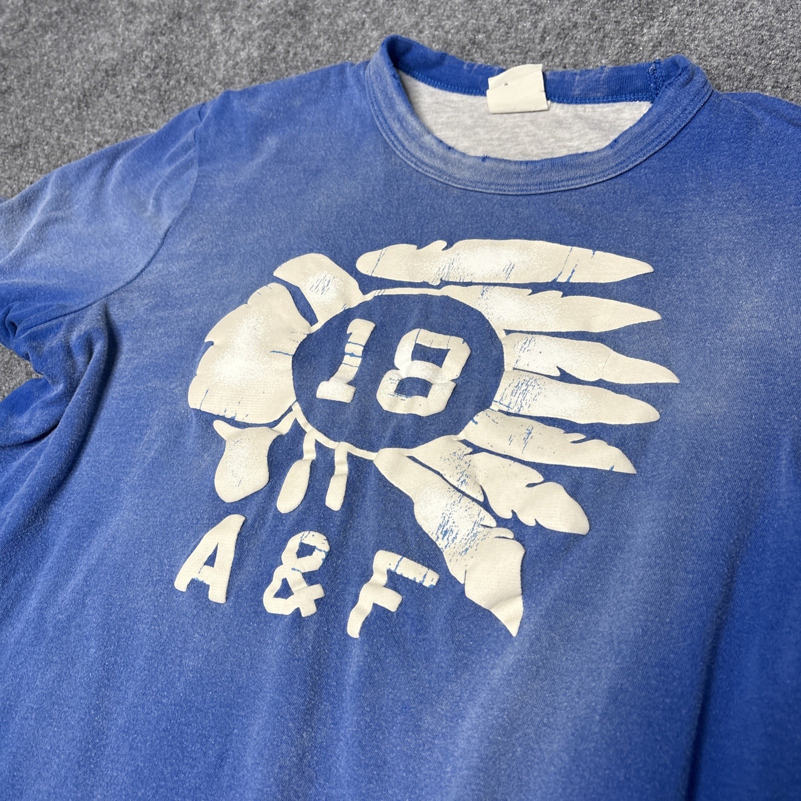Vintage Abercrombie & Fitch Double Face Reversible Tee A & F Braves Native Small gallery