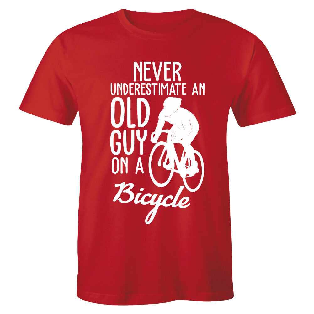 Never Underestimate An Old Guy On A Bicycle Funny Shirt Men’s T-shirt Tee