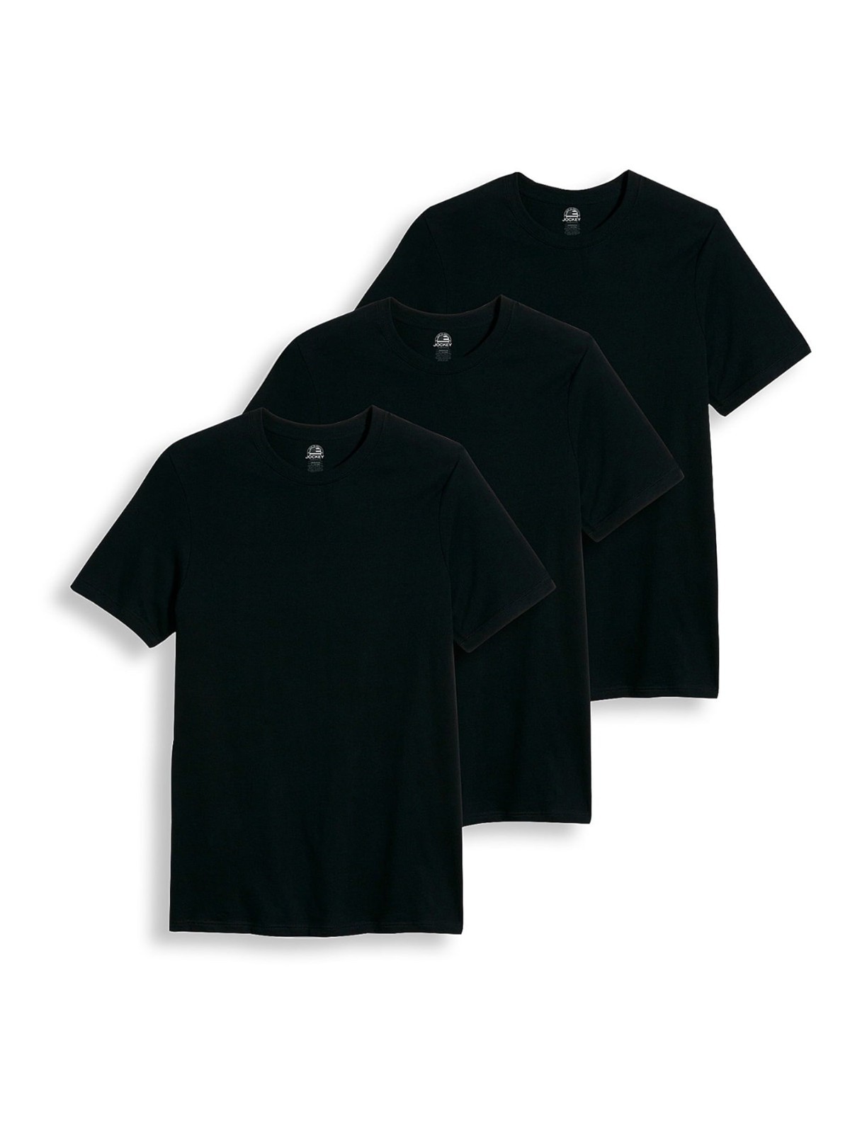 Jockey Black Crew Neck Mens 3 Pack T Shirts Cotton Comfort Undershirt XL
