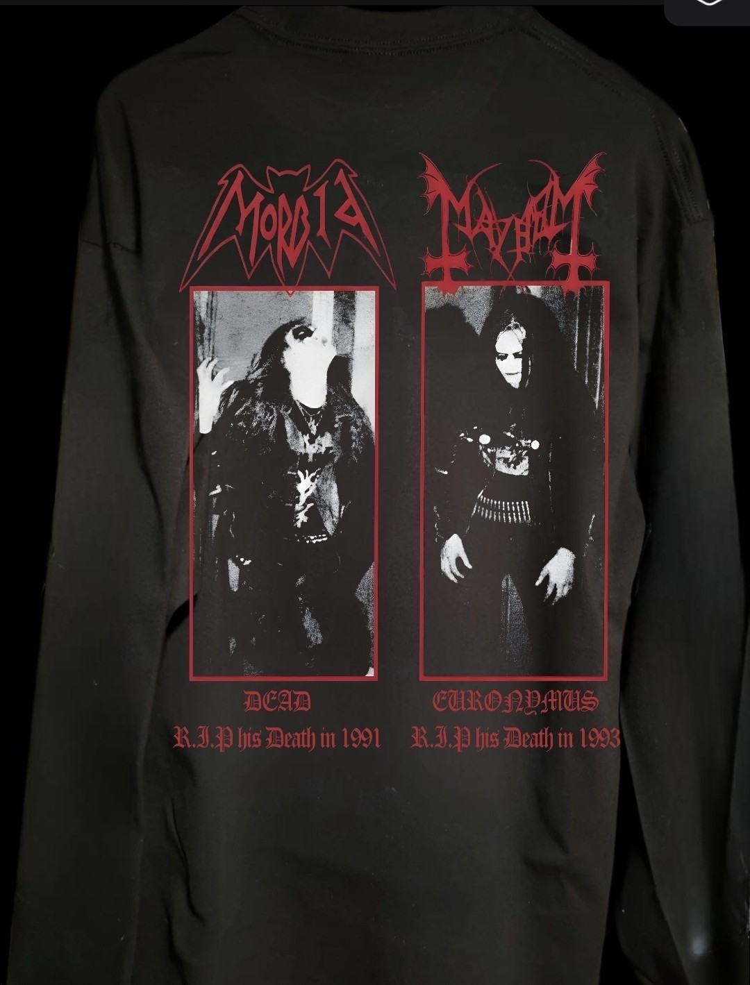 MAYHEM MORBID LONG SLEEVE MODERN ON SHAKA HEAVYWEIGHT T SHIRT gallery