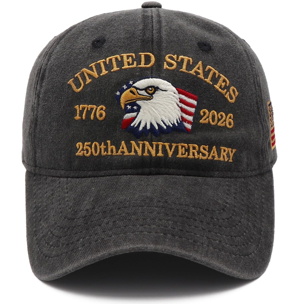 250th Anniversary Hat 1776-2026 Embroidered Adjustable Anniversary USA Hat Pa…