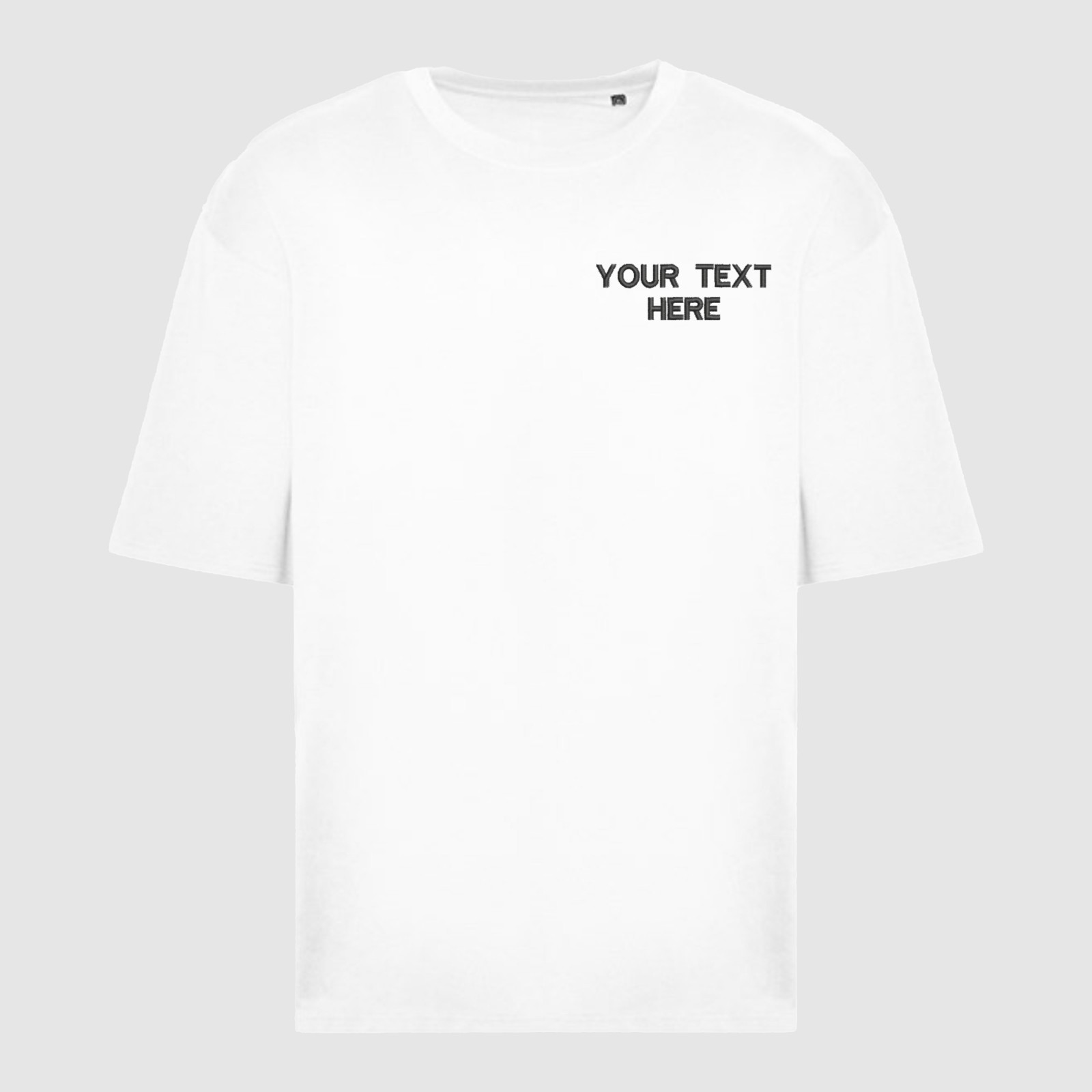 Personalised Custom Embroidered AWDis Oversize 100 T-Shirt Crew Neck Unisex Top gallery