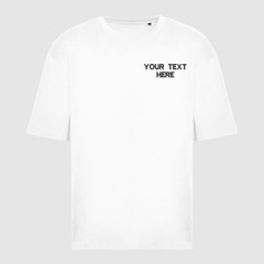 Personalised Custom Embroidered AWDis Oversize 100 T-Shirt Crew Neck Unisex Top