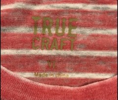 Men’s TRUE CRAFT Red & White Striped Short Sleeve Athleisure Tshirt Size XL