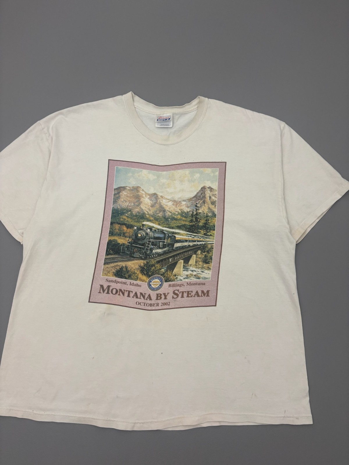 Vintage 90s Montana By Steam Train T Shirt Mens Hanes Beefy XL Outdoor gallery