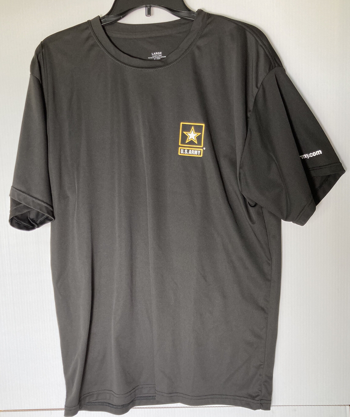 US ARMY Shirt Mens Black Short Sleeve Ft Knox Tee Shirt Size Large Polyester