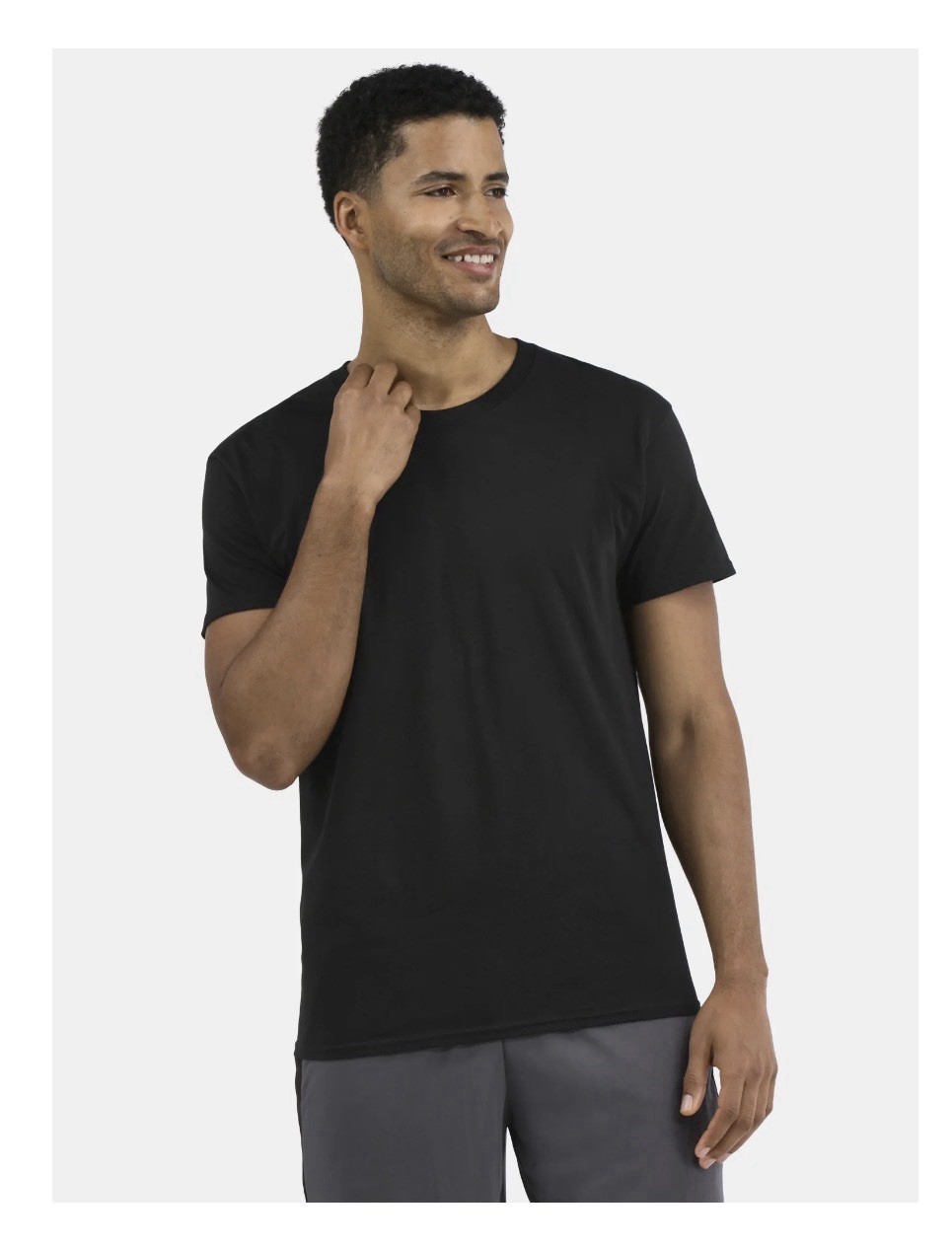 ATHLETIC WORKS Men’s L (42-44) Cotton Tee Short Sleeve Loose Fit • Rich Black gallery