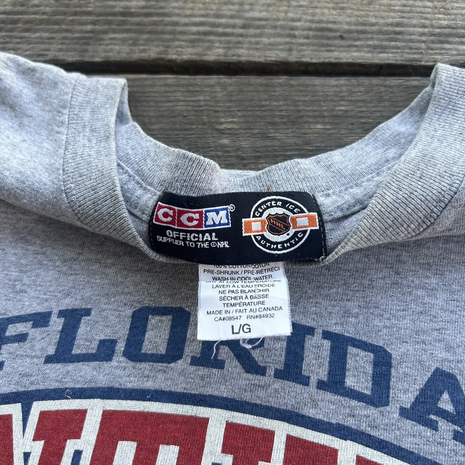 Vintage Florida Panthers NHL T Shirt Gray Hockey CCM Center Ice Tee 90s Sz Large gallery