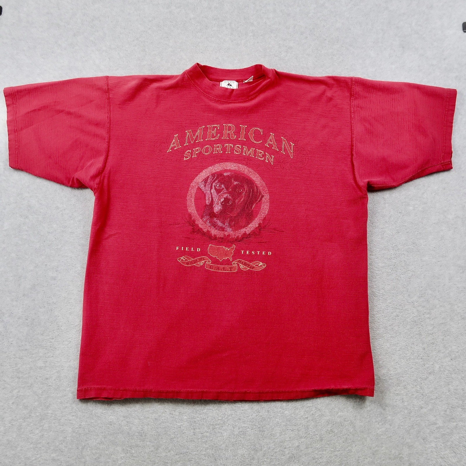 Vintage 90s Galt Sand Sportsmen T Shirt Mens XL Red Ribbed Dog Graphic USA