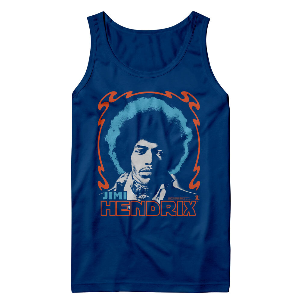 Jimi Hendrix Tri Color Photo Men's Tank Top T Shirt Rock Band Merch gallery