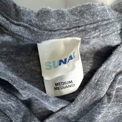 SUNA Gray V-Neck Short Sleeve Cotton Jersey Men’s T-Shirt Size M