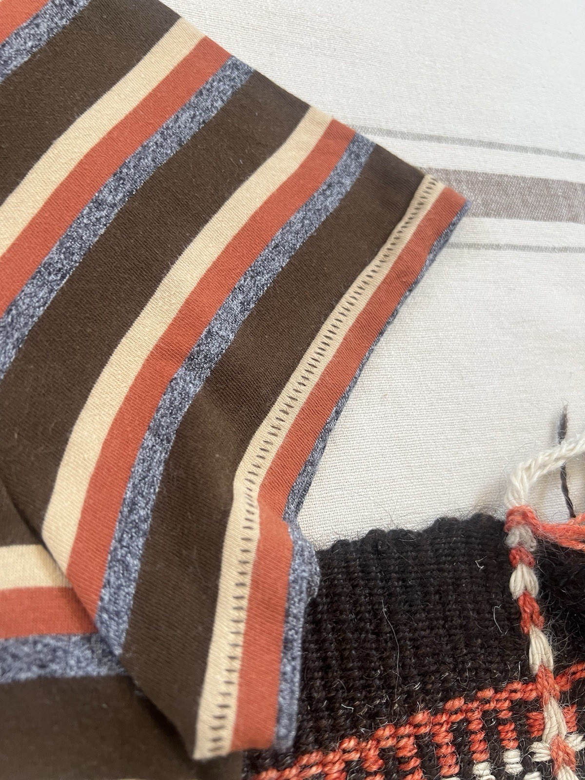 Levis LVC T-Shirt L Stripe 60s Casuals Brown Grey Vintage Clothing Single Stitch gallery