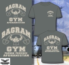 Bagram Gym Parwan Province Army, Navy, MC, Air Force Afghanistan T-shirt