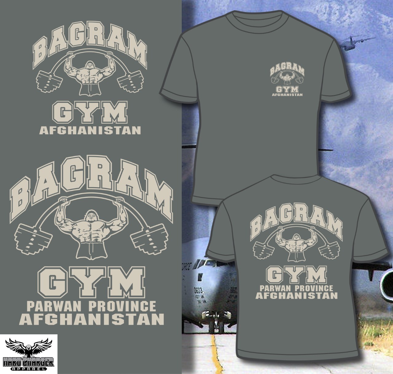 Bagram Gym Parwan Province Army, Navy, MC, Air Force Afghanistan T-shirt gallery