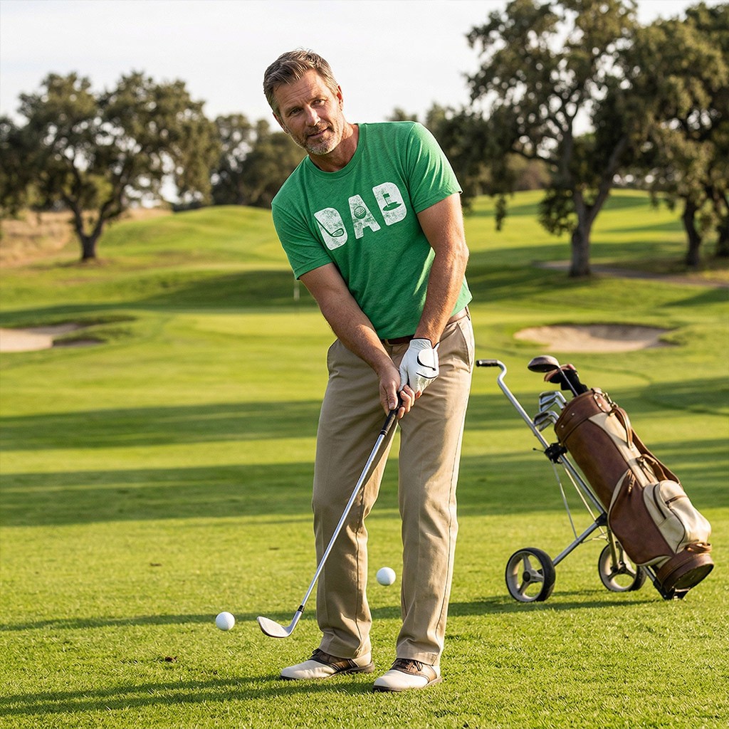 Mens Dad Golf T Shirt Funny Fathers Day Gift for Dad Outdoor Sports Graphic Tee gallery
