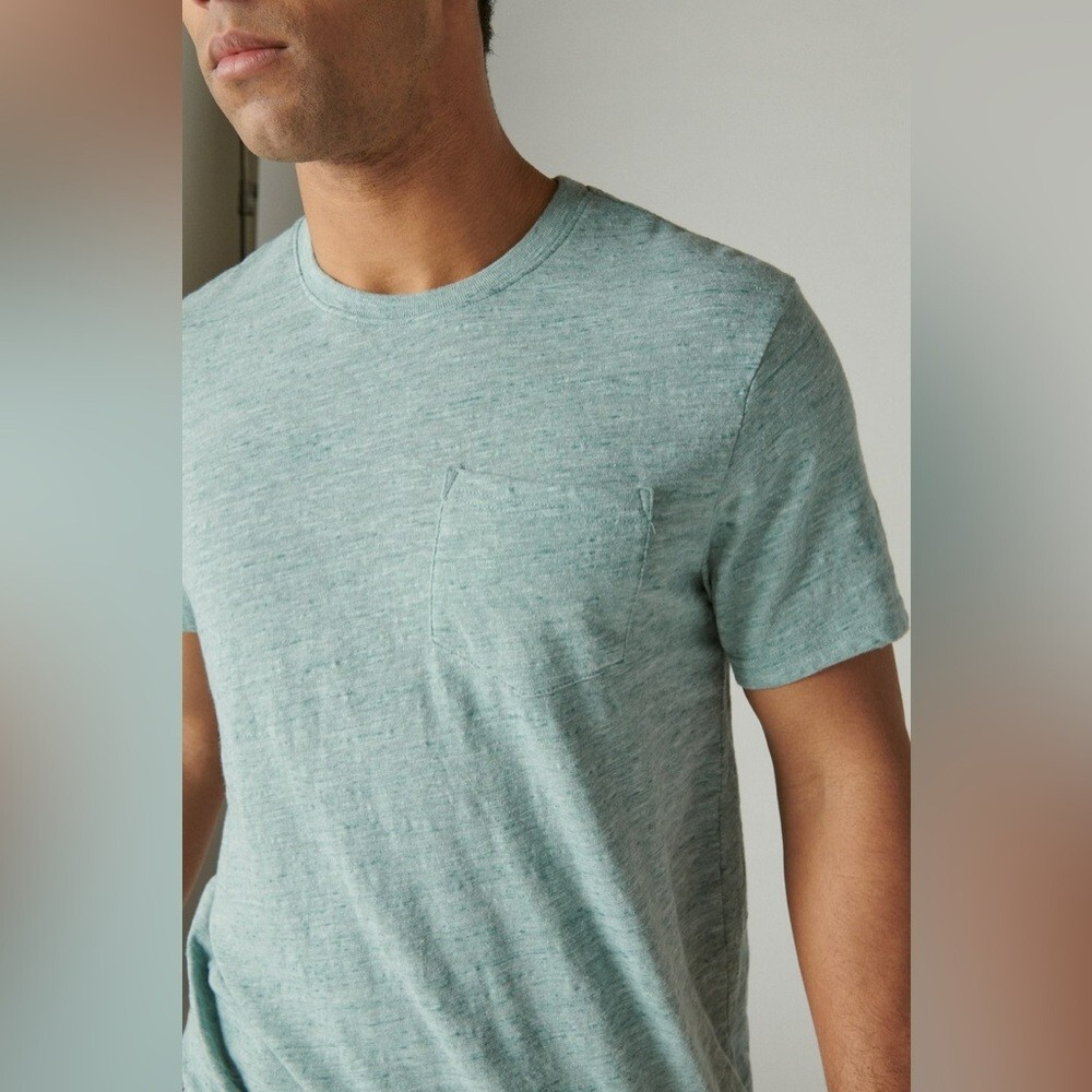 Lucky Brand Men’s Linen Blend Pocket Tee in Washed Green Size L gallery